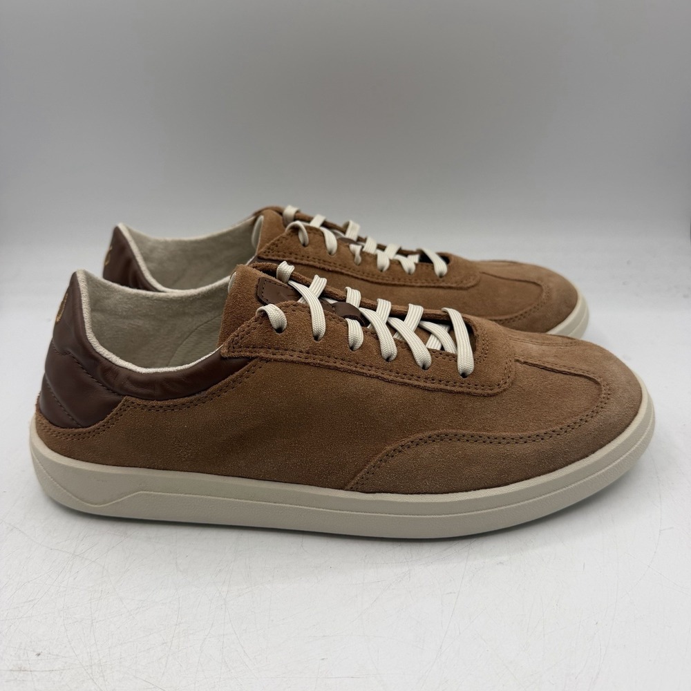 OluKai Punini Suede Sneakers Mens Sz 9 M Tan Toffee Casual Comfort Shoes